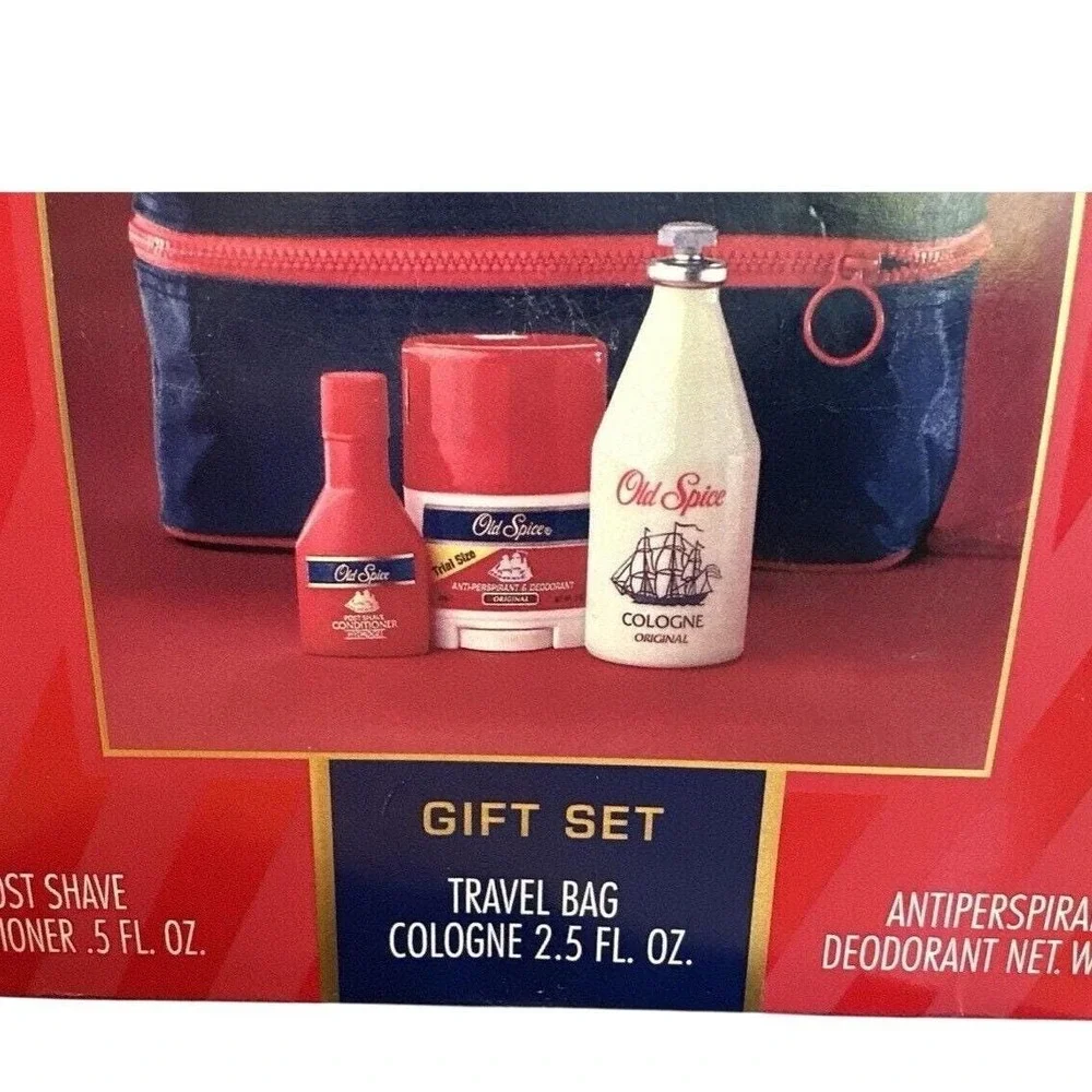 RARE VINTAGE Old Spice Cologne After Shave Deodorant & Travel Bag Set‎ New NOS